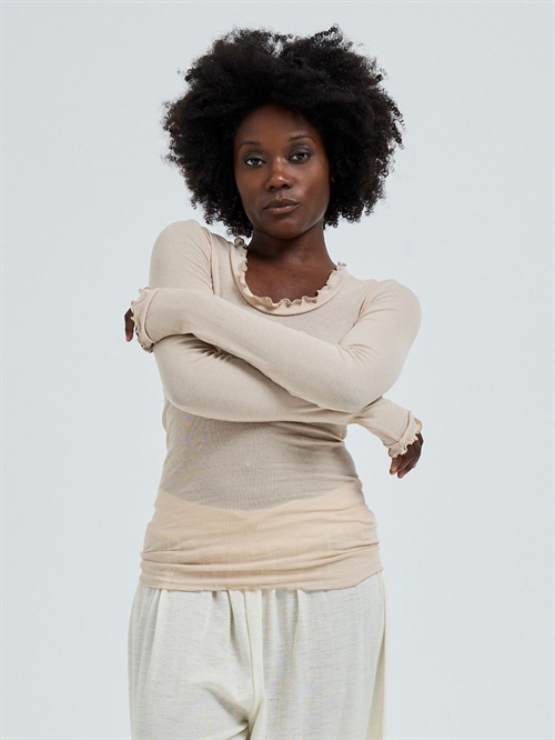 SEAMLESS BASIC COTTON L/S ROMANCE ONE SIZE DARK SAND